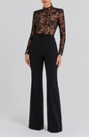 Nadine Merabi Joanna Sequin Floral Bodice Jumpsuit In Black