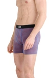 Saxx Ultra Supersoft Relaxed Fit Performance Boxer Briefs In Micro Stripe- Coral Pop