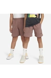 Nike Sportswear Icon Fleece Easyon Big Kids' Loose Shorts In Purple