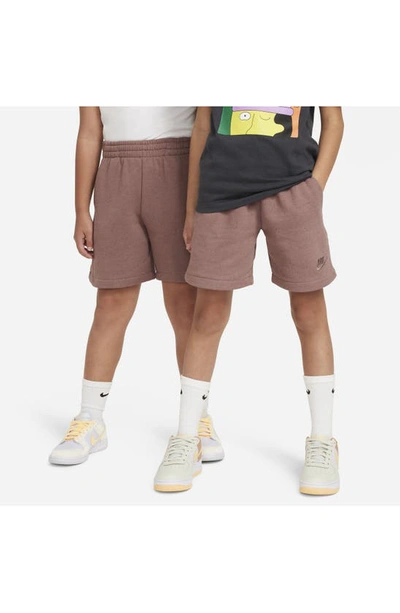 Nike Sportswear Icon Fleece Easyon Big Kids' Loose Shorts In Purple