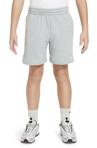 Nike Sportswear Icon Fleece Easyon Big Kids' Loose Shorts In Grey