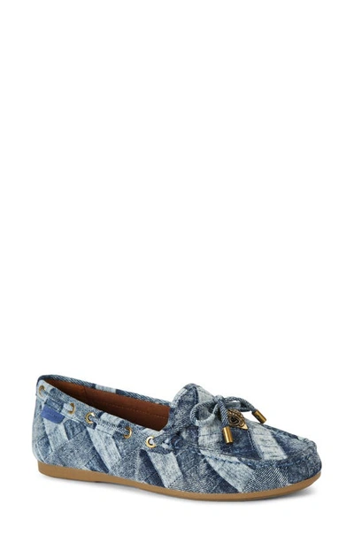 Kurt Geiger Womens Eagle-embellished Patchwork Denim Moccasins Eur 37 / 4 Uk