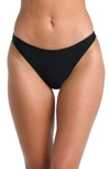 L Agence Jean Solid Scoop Front Bikini Bottom In Black