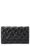 KURT GEIGER KENSINGTON QUILTED LEATHER WALLET ON A CHAIN