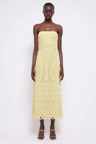 Jonathan Simkhai Elise Dress In Sulfur