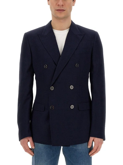 Dolce & Gabbana Double-breasted Jacket In Blue
