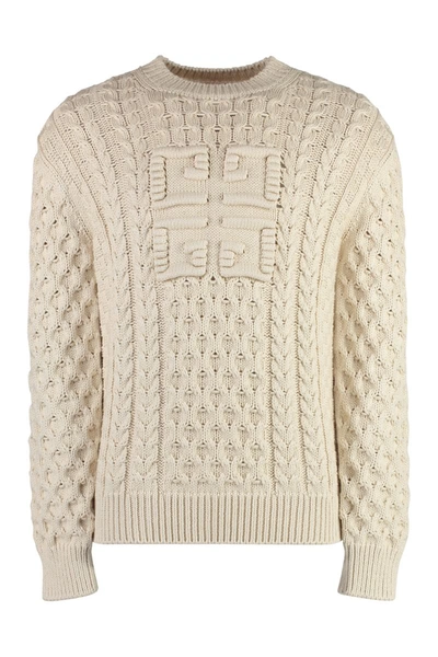 Givenchy Cotton Crew-neck Sweater In Ecru