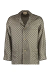 Gucci Gg Supreme Print Silk Jacket In Beige