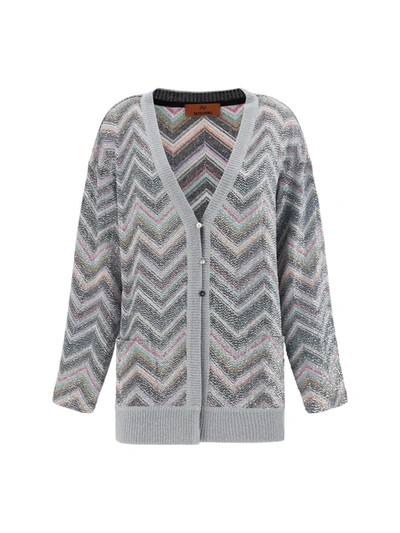 Missoni Knitwear In Lgt Blue/grey On Wht