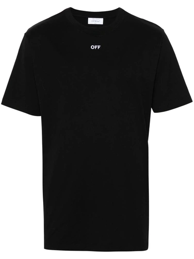 Off-white T-shirt With Embroidery In Black