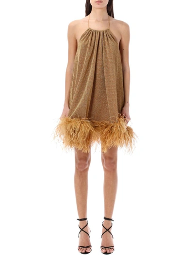 Oseree Oséree Lumière Plumage Minidress In Toffe Gold