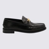 VERSACE VERSACE BLACK AND GOLD LEATHER MEDUSA LOAFERS