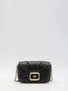 Roger Vivier Black Viv Choc Mini Bag In Leather In Black
