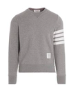 Thom Browne Loopback Jersey Knit 4-bar Crewneck Sweatshirt