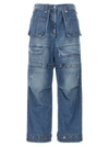 Msgm Cargo Denim Jeans Multi Pockets