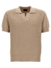 BRIONI KNITTED  SHIRT POLO BEIGE