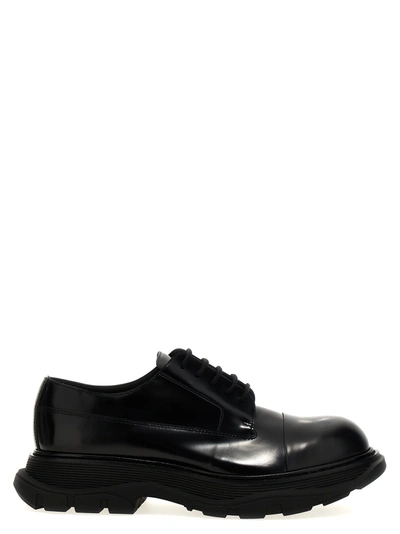 ALEXANDER MCQUEEN LACE-UP LEATHER LACE UP SHOES BLACK
