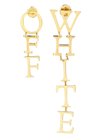 Off-white Pendant Logo Earrings In Gold