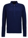 ZEGNA POLO JERSEY SWEATER, CARDIGANS BLUE
