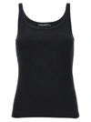 DOLCE & GABBANA RIBBED TANK TOP TOPS BLACK