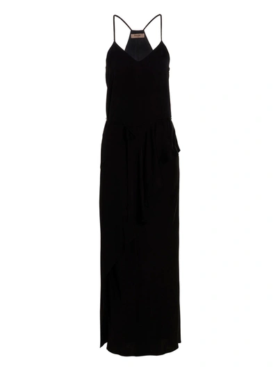 TWINSET SATIN MAXI DRESS DRESSES BLACK