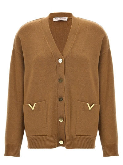 Valentino Solid Sweater, Cardigans Beige In Brown