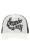 ALEXANDER MCQUEEN WARPED LOGO HATS WHITE/BLACK