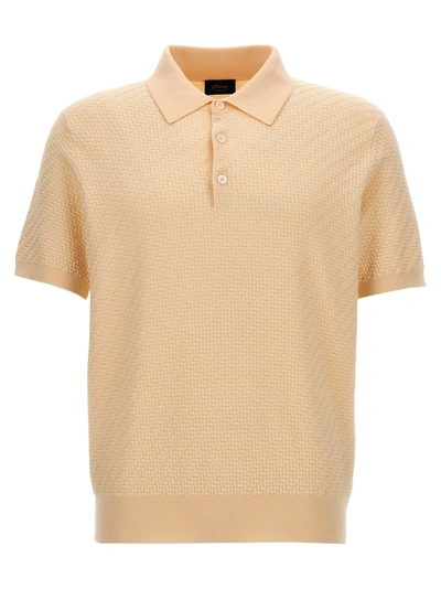 BRIONI WOVEN KNIT  SHIRT POLO BEIGE