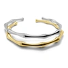 Liv Oliver 18k Gold & Silver Modern Open Cuff Bangle Set In Multi