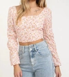 CLOUD TEN DON'T HOLD BACK FLORAL TOP IN PINK MULTI