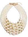 Liv Oliver 18k Gold Multi Layer Pearl Necklace In Gold