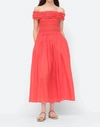 SEA FRIDA SOLID STRAPLESS DRESS IN RED