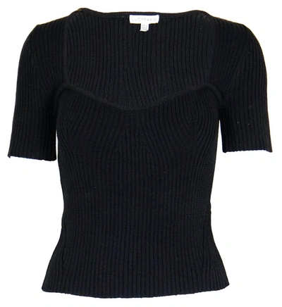 Lucy Paris Ethan Knit Top In Black