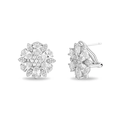 Liv Oliver Silver Multi Cz Disc Stud Earrings