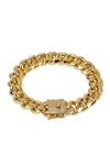 LIV OLIVER 18K GOLD LINK & CZ CLASP BRACELET