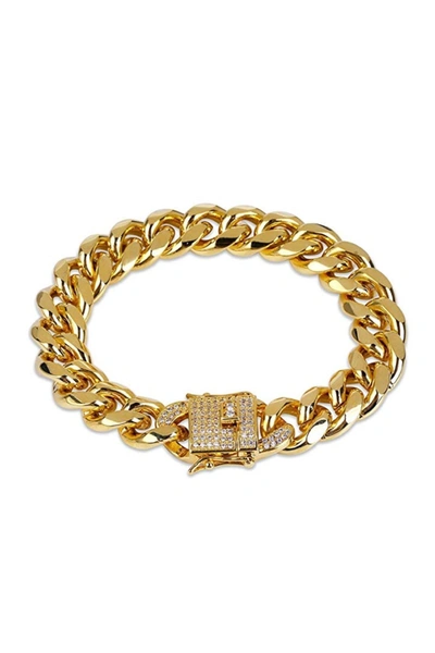 Liv Oliver 18k Gold Link & Cz Clasp Bracelet