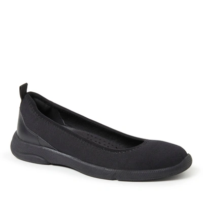 Dearfoams Women's Mia Ballet Flat Indoor/outdoor Slip Ons In Black