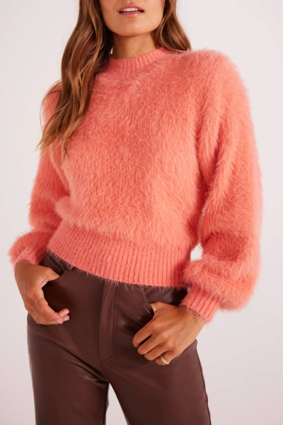 Minkpink Luma Puffy Sweater In Peach In Pink