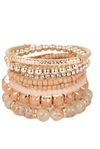 Liv Oliver 18k Gold Multi Gemstone White Crystal Bracelet Set In White