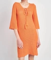 Jacquie The Label Crochet V-neck Dress In Orange In Orange