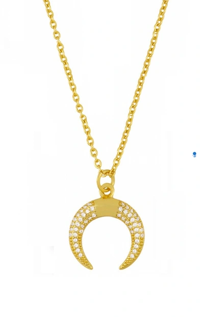 Liv Oliver 18k Gold Multi Cz Crescent Moon Necklace