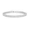 Liv Oliver 18k Gold Cz Princess-cut Eternity Tennis Bracelet In White