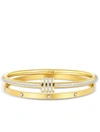 Liv Oliver 18k Gold Embellished Bangle Set In Gold