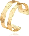 Liv Oliver 18k Gold Layer Hammer Cuff Bangle In Gold