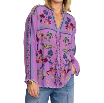 Johnny Was Vanessa Floral Embroidered Blouse In Purple