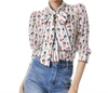 ALICE AND OLIVIA JEANNIE BOW BLOUSE IN CHEF STACEY