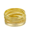 Liv Oliver 18k Gold Textured Bracelet Set In Gold