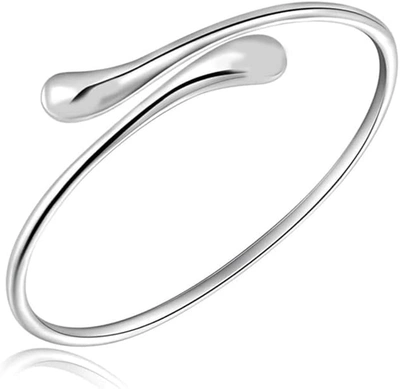 Liv Oliver 18k Gold Modern Bangle In Silver