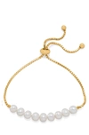 LIV OLIVER 18K GOLD MULTI PEARL BRACELET