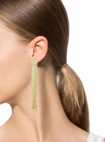 Liv Oliver 18k Gold Embellished Tassel Statement Earrings